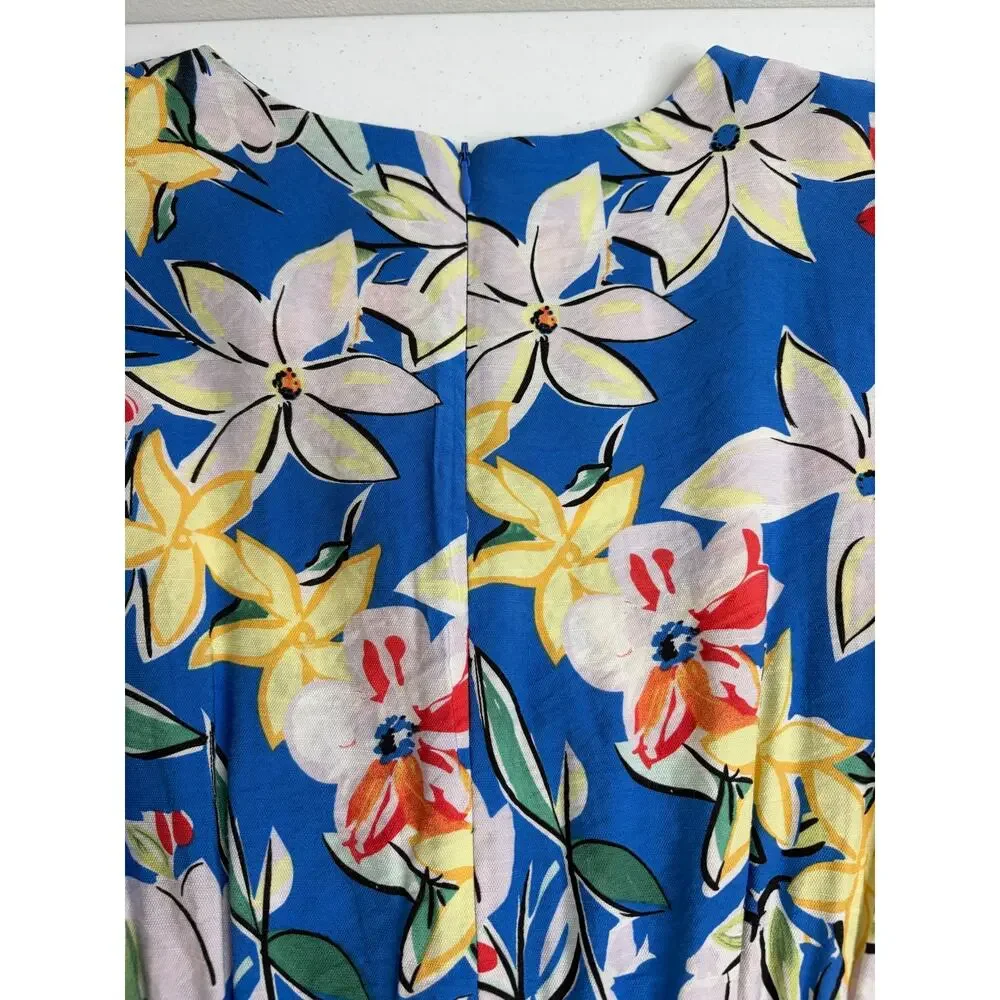 Skies Are Blue Floral Short Romper Sz XS Garden Floral Cottagecore Coastal Beach